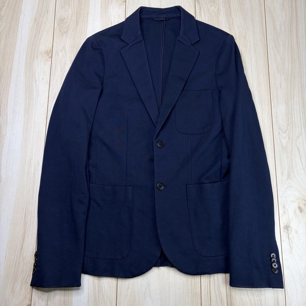 Armani Exchange Knit Navy Blue Unstructured Blazer Mens Small Slim Fit